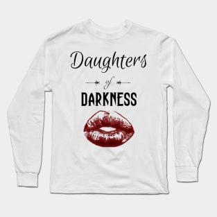 Daughters of Darkness | Red Glow Goth Lips Black Long Sleeve T-Shirt